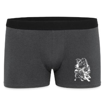 Border Collie Portrait in Photorealistic Style - Men's Boxer Shorts - charcoal grey - Front