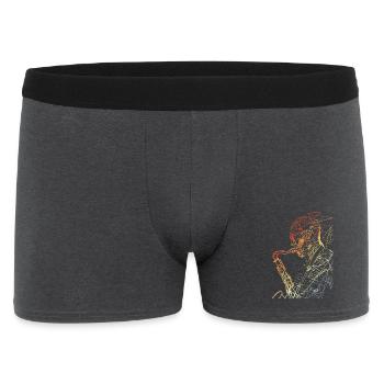 Saxophonist Retro - Männer Boxer Shorts - Anthrazit - Vorne