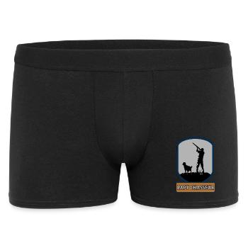 Opa Jäger - Männer Boxer Shorts - Schwarz - Vorne