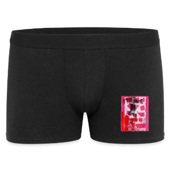 Abstrakt Monoprint Streetart Druck Expressionismus - Männer Boxer Shorts - Schwarz - Vorne