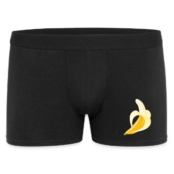 Bright yellow banana – peeled motif - Men's Boxer Shorts - black - Front