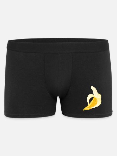 Banane jaune vif – motif - Boxer Homme - noir