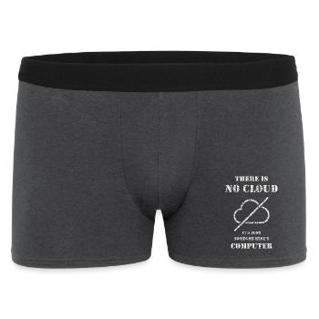 Keine Wolke – IT Humor Shirt - Männer Boxer Shorts - Anthrazit - Vorne