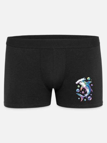 Vibrant Shark with Bubble Accents - Men's Boxer Shorts - black