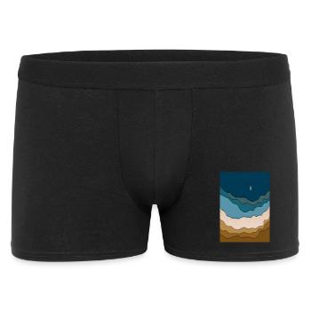Abstract Beach Design - Surfboard in the Ocean - Men's Boxer Shorts - black - Front