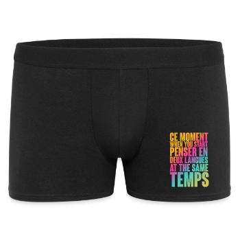 Mehrsprachige Gedankenzeit-Druck - Männer Boxer Shorts - Schwarz - Vorne