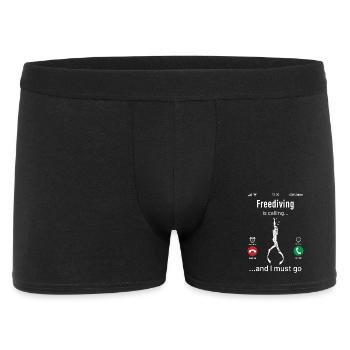 Freediving Is Calling And I Must Go Funny Design - Men's Boxer Shorts - black - Front