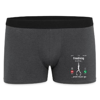 Freediving Is Calling And I Must Go Funny Design - Men's Boxer Shorts - charcoal grey - Front