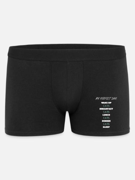 Whimsical Cat Daily Routine Design - Men's Boxer Shorts - black
