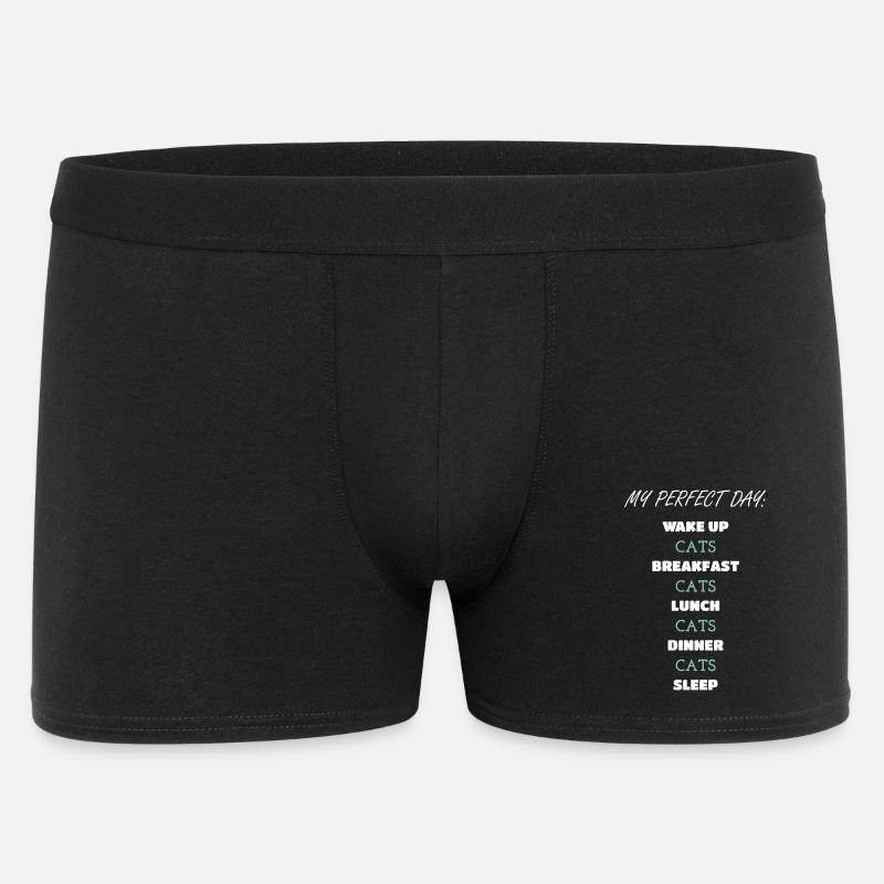 Skurrile Katze Tägliche Routine Design - Männer Boxer Shorts - Schwarz