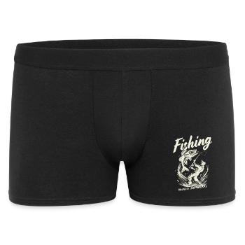 Fishing makes me happy - Men's Boxer Shorts - black - Front
