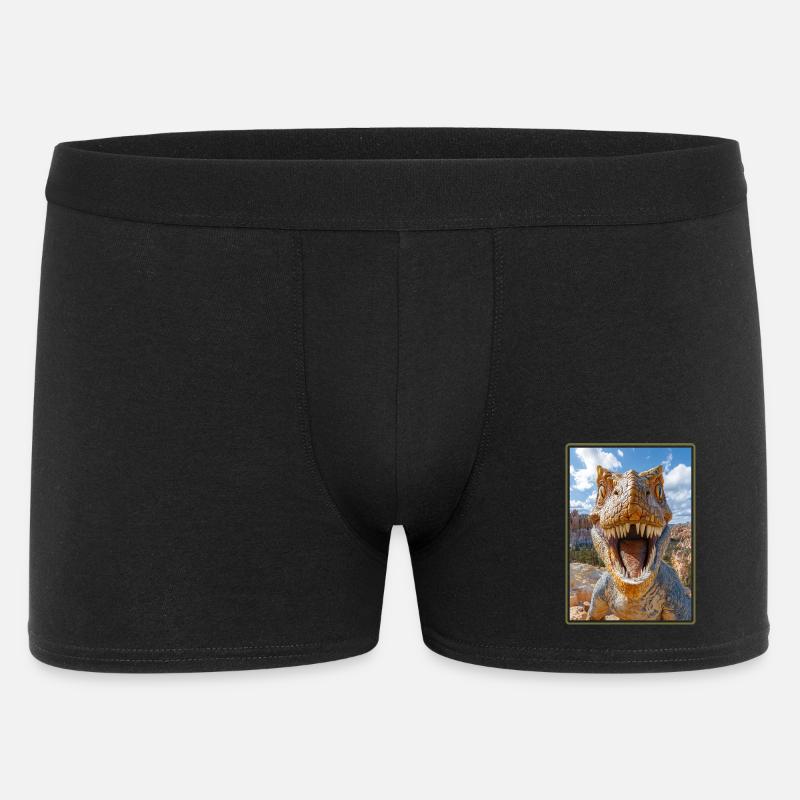 Dino Saurier Dinosaurier - Männer Boxer Shorts - Schwarz