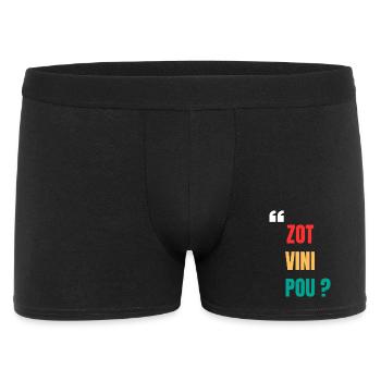 "Zot vini pou?" Hoop T-Shirt – Zouk - Männer Boxer Shorts - Schwarz - Vorne