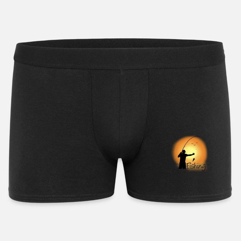 Abendfischen am See - Männer Boxer Shorts - Schwarz