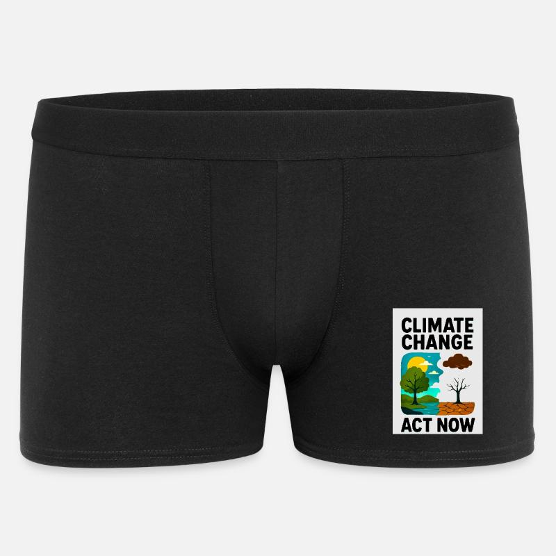 Klimawandel jetzt - Männer Boxer Shorts - Schwarz