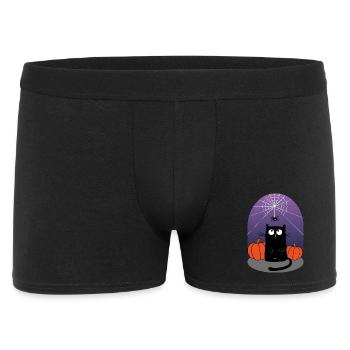 Halloween Cat, Spider and Pumpkins - Men's Boxer Shorts - black - Front