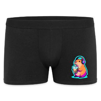 Cute Capybara Bubble Tea Kawaii Animal Gift - Men's Boxer Shorts - black - Front