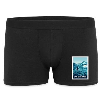 Alpines Wandern am Bramantsee - Männer Boxer Shorts - Schwarz - Vorne