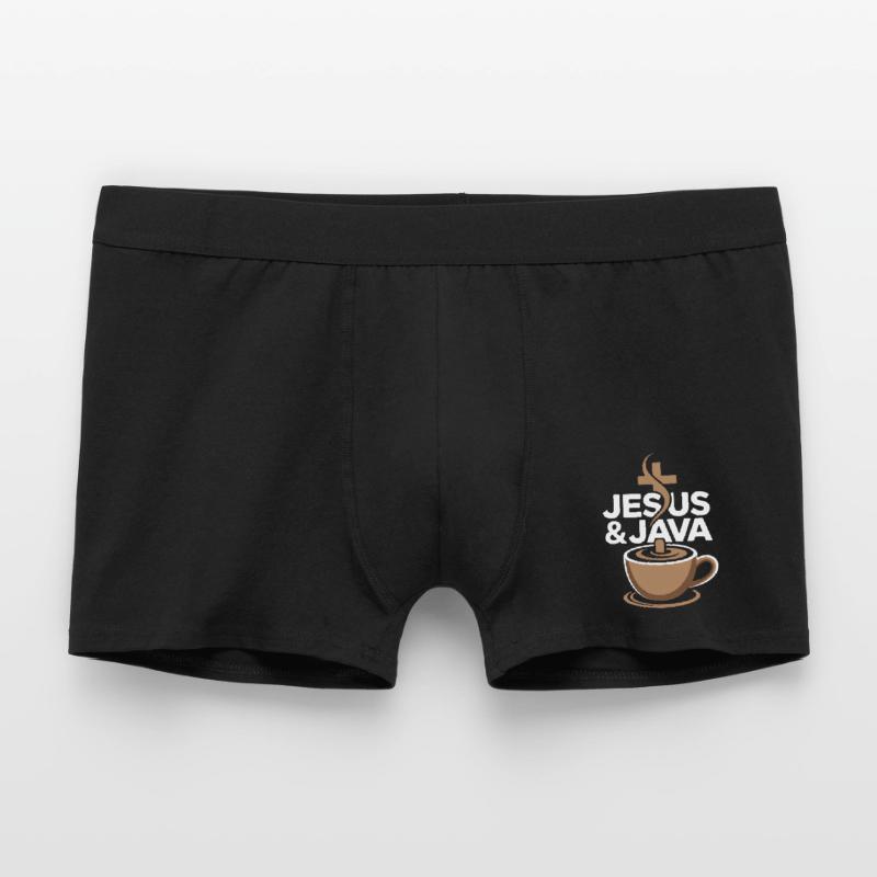 Inspiration und Kaffee mit Jesus & Java Männer Boxer Shorts