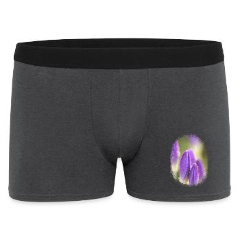 Crocus violets Fleurs violettes Motif floral avec rosée - Boxer Homme - charbon - Devant