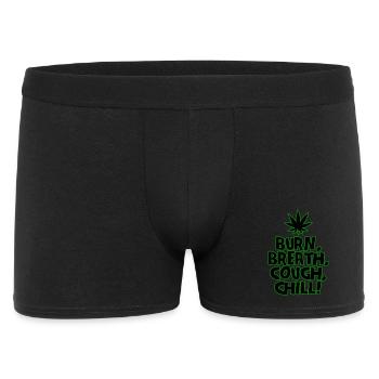 Chemise fumeuse de cultivateur de cannabis au cannabis Vibrades vertes - Boxer Homme - noir - Devant