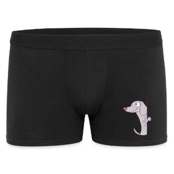 Funny Peeking Dachshund Puppy Dog, Puppies Lover - Men's Boxer Shorts - black - Front