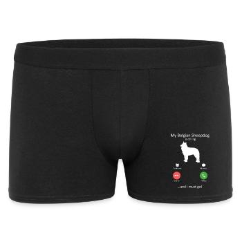 Belgian Sheepdog Is Calling Phone Screen Art Dog - Men's Boxer Shorts - black - Front