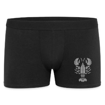 Pixel Lobster Emblem Mosaik - Männer Boxer Shorts - Schwarz - Vorne