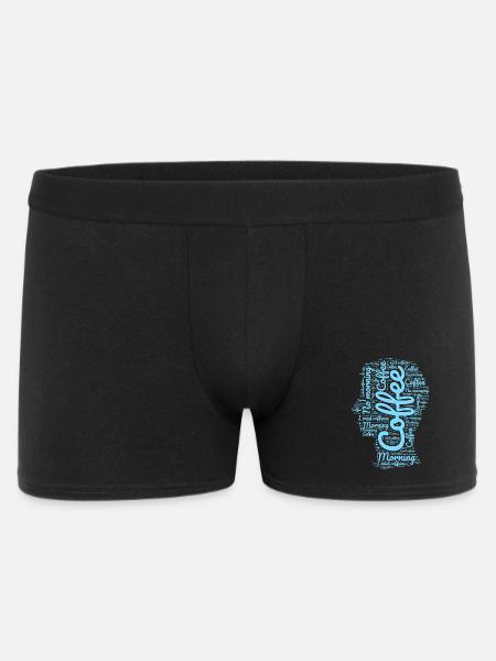 Morgenkaffee in Buchstaben - Männer Boxer Shorts - Schwarz
