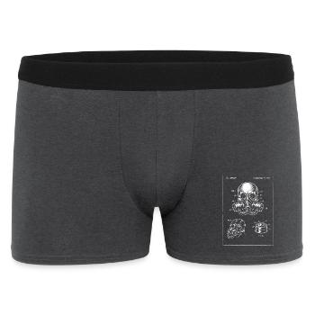 Gas Mask Blueprint Illustration - Men's Boxer Shorts - charcoal grey - Front