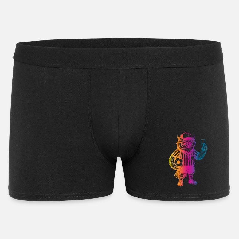 Fußball Eule - Männer Boxer Shorts - Schwarz