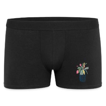 Bouquet coloré dans un motif de tulipes en vase - Boxer Homme - noir - Devant