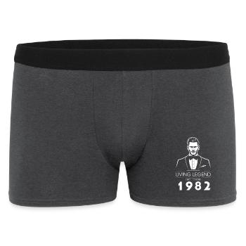 44. Birthday Living Legend (GENT) since 02/1982 - Men's Boxer Shorts - charcoal grey - Front