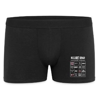 Bullshit-Bingo – Teenager-Version - Männer Boxer Shorts - Schwarz - Vorne