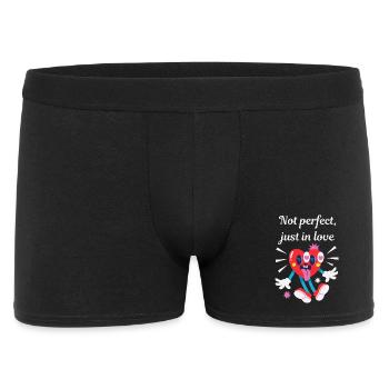 Not perfect, just in love - Valentine's Day gift - Men's Boxer Shorts - black - Front