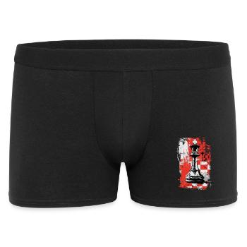 Roi des échecs – Motif de stratégie grunge - Boxer Homme - noir - Devant