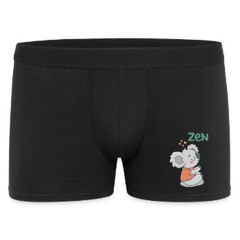 Koala Zen im orangefarbenen Pullover - Männer Boxer Shorts - Schwarz - Vorne