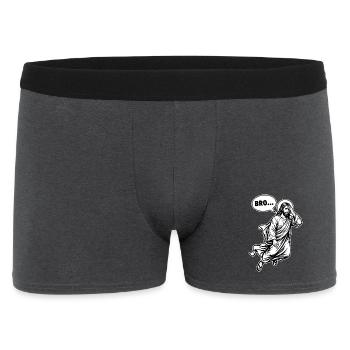 Bro Jesus Facepalm - Funny Speech Bubble Meme - Men's Boxer Shorts - charcoal grey - Front