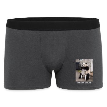 I Need A Minute Panda Meme Funny Humor - Men's Boxer Shorts - charcoal grey - Front