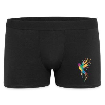 Watercolor Hummingbird: Multicolored Bird Splash - Men's Boxer Shorts - black - Front