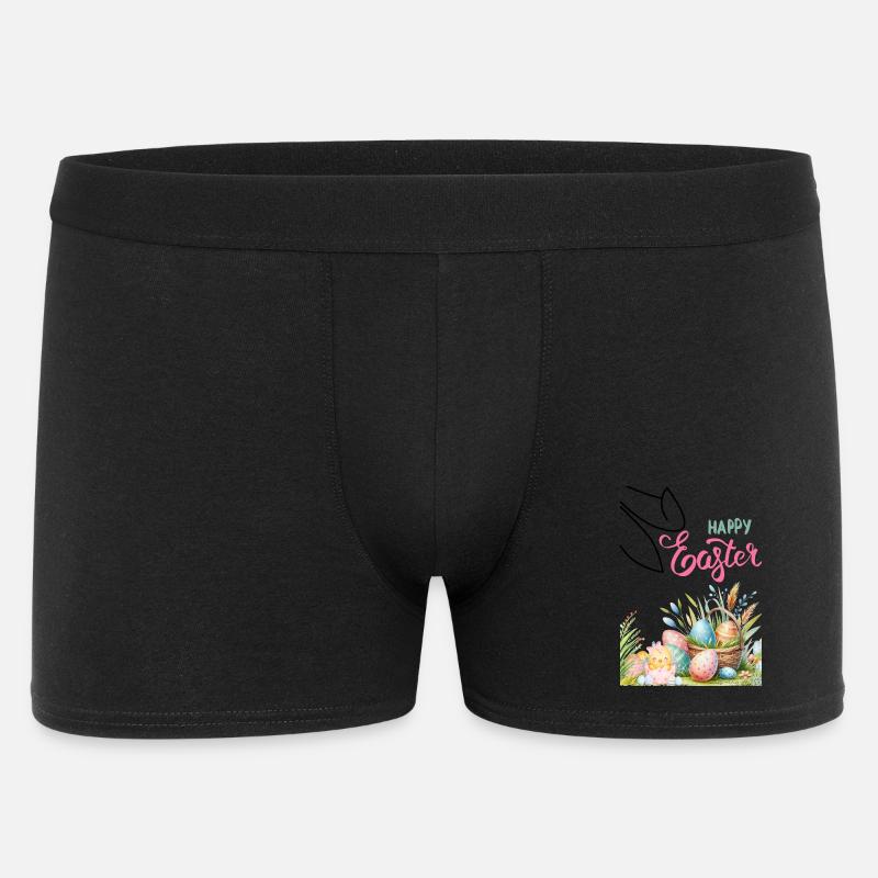 Pastell Ostern Korb und Eier - Männer Boxer Shorts - Schwarz