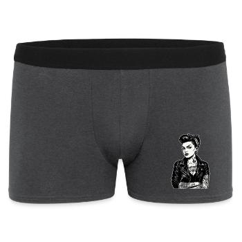 Pin-up rockabilly : fille hors-la-loi des années 50 avec des tatouages - Boxer Homme - charbon - Devant