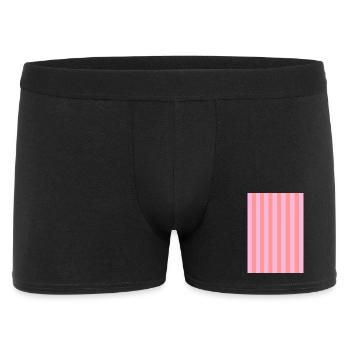 Stripes - Pink Red Customizable - Men's Boxer Shorts - black - Front