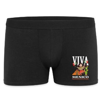 Mexiko Stolz & Heimat Mexikaner Mexico Flagge - Männer Boxer Shorts - Schwarz - Vorne