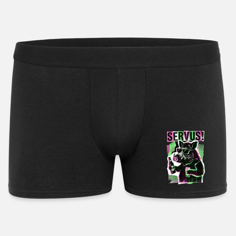 Servus Wildschwein Bier - Männer Boxer Shorts - Schwarz