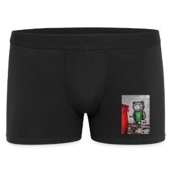 Teddybär - Männer Boxer Shorts - Schwarz - Vorne