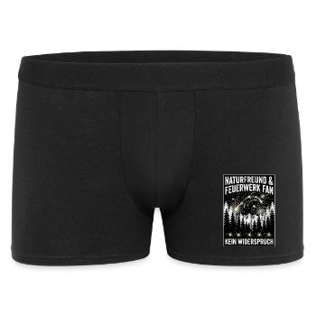 Feuerwerk Naturfreund - Männer Boxer Shorts - Schwarz - Vorne