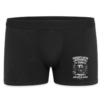 Horrorfilmfan Ich liebe es wenn es gruselig wird - Männer Boxer Shorts - Schwarz - Vorne