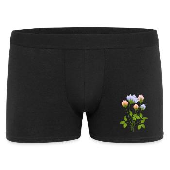 Blumen - Männer Boxer Shorts - Schwarz - Vorne