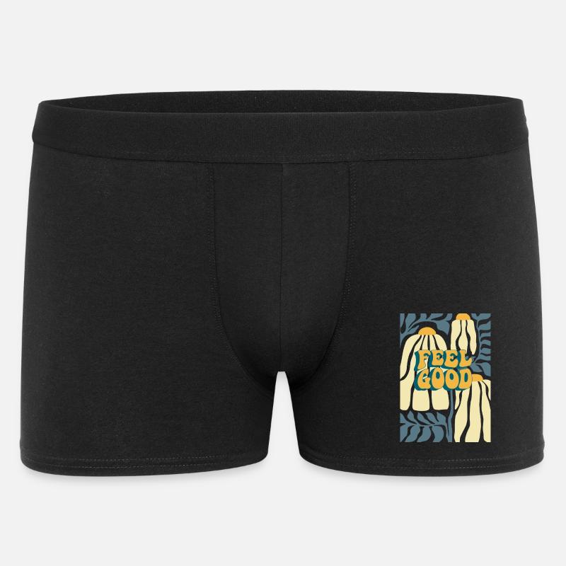 Feel Good Herbstpumpkin Muster - Männer Boxer Shorts - Schwarz